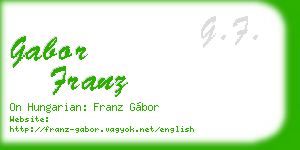 gabor franz business card